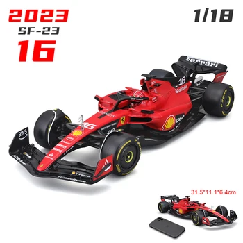 Bburago 1:18 2023 Ferrari SF23 F1-75 75-годишнината на # 16 Шарл Leclerc #55 Карлос Сайнц Формула за Леене под налягане Подбрани играчки за кола